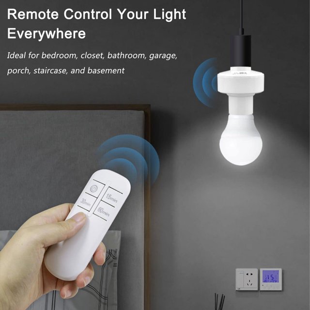 E27 Remote Control Lamp Head Socket Lamp Base Wireless Smart Remote ...